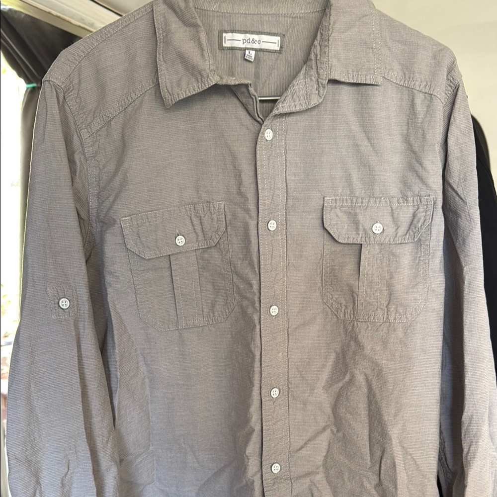 Gray Button-Up Shirt
